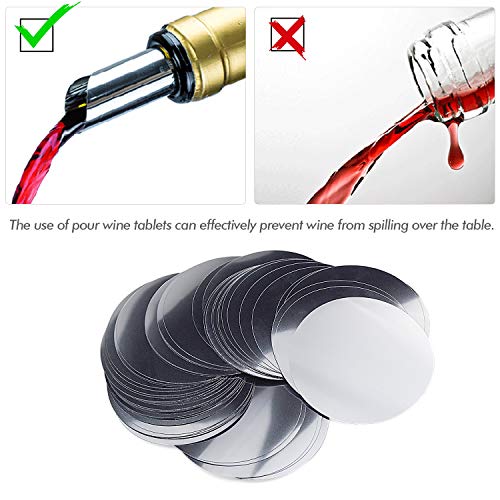 cacao 50 stks Wijnschijfje, Wijndruppel Stopping Pourer, Gieten Hulp & Sommelier Accessoires - Geen Drop Druppelstop en… - Afbeelding 3