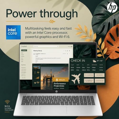 Image of HP 17.3 inch Touchscreen Laptop with Office 365 for The Web, AMD Ryzen 5 7430U (6 Cores, 12 Threads, Upto 4.3GHz, Beat Intel Core i7-1255U), 16GB RAM, 1TB SSD Storage, 10 Key Number Pad, No Mouse Added