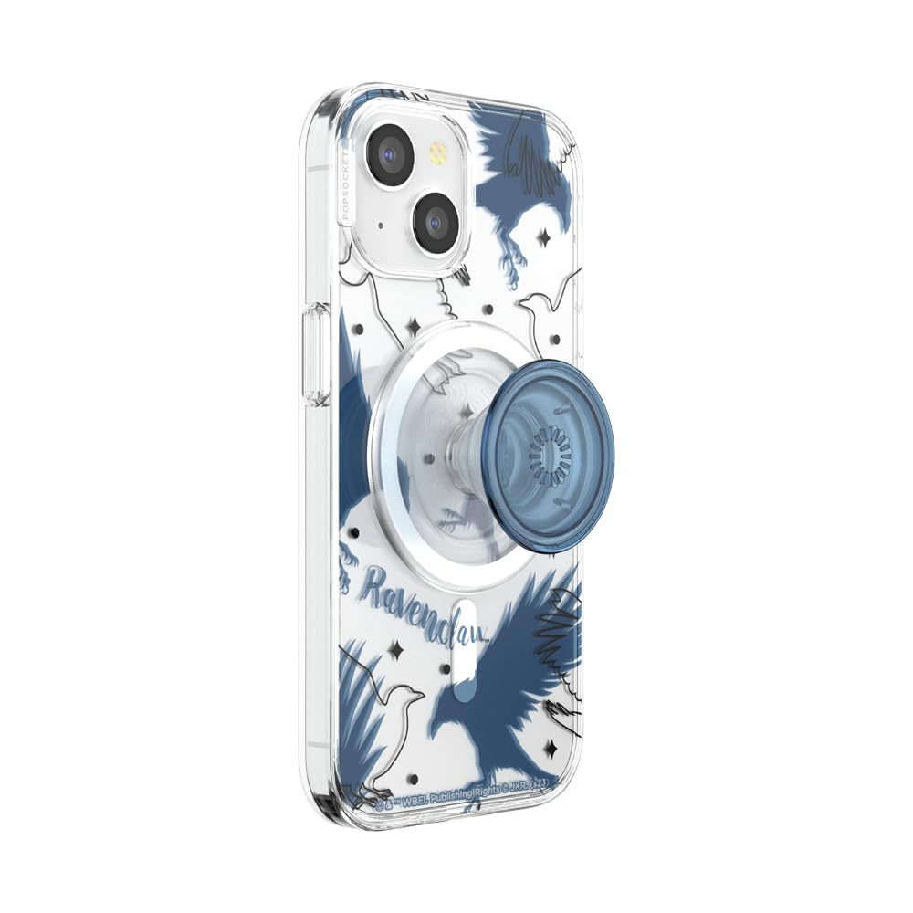 PopSockets iPhone 15 Case with Round Phone Grip Compatible with MagSafe, Phone Case for iPhone 15, Wireless Charging Compatible, Harry Potter - Ravenclaw