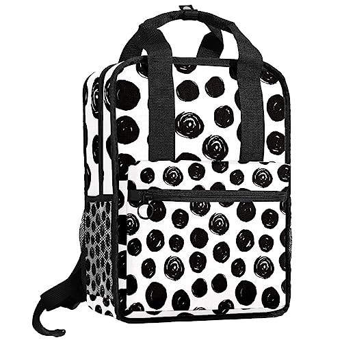 Sac à dos pour garçons noir à pois multicolores réglable 35cm