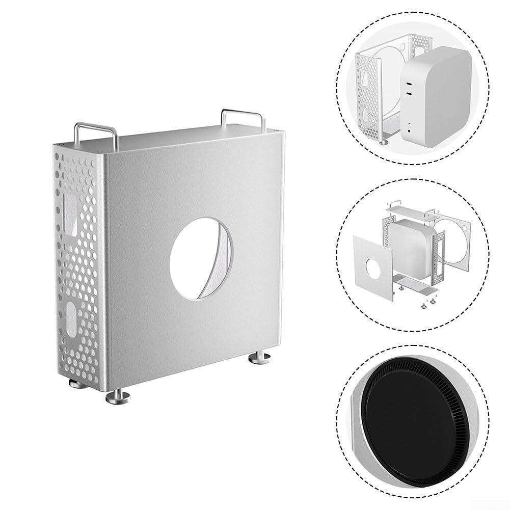 Supporto da tavolo, telaio in alluminio, supporto per telaio per Mac, Mini M-4, Supporto VESA MAC Mini M1, Supporto da tavolo e da parete, Telaio di fissaggio MAC Mini