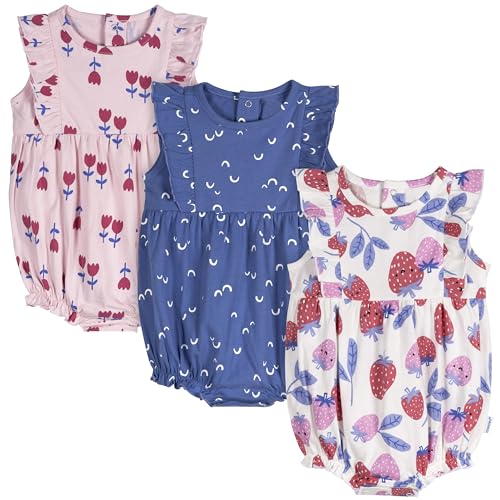 Image of Onesies Brand Baby Girls' 3-pack Romper