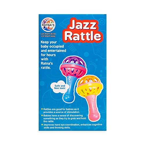 Image of Ratna's Jazz Rattle Colorful Attractive Plastic Non Toxic Grab & Shake Sound Rattle for New Born and Infants Multicolour