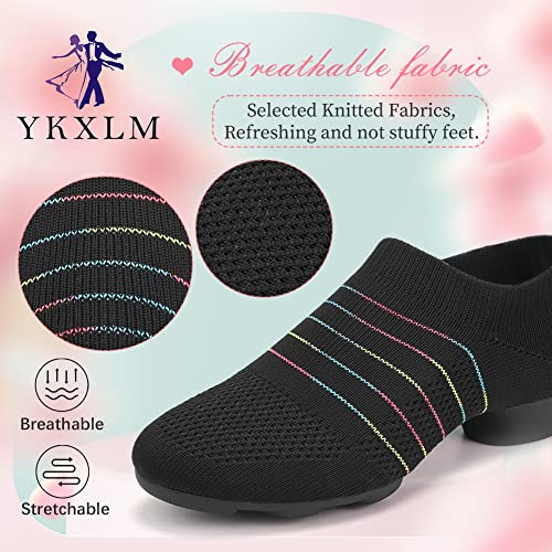 YKXLM Women Standard Social Practice Dance Sneaker Beginner Low Heel Ballroom Shoes for Women2