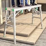 Zusammenklappbare Arbeitsplattform, Verstellbarearbeitsplattform Klappbar Gerüstleiter, Klappgerüst Mit 5-Gang-Höhenverstellung, Für Verschiedene Anwendungen (200X40CM)