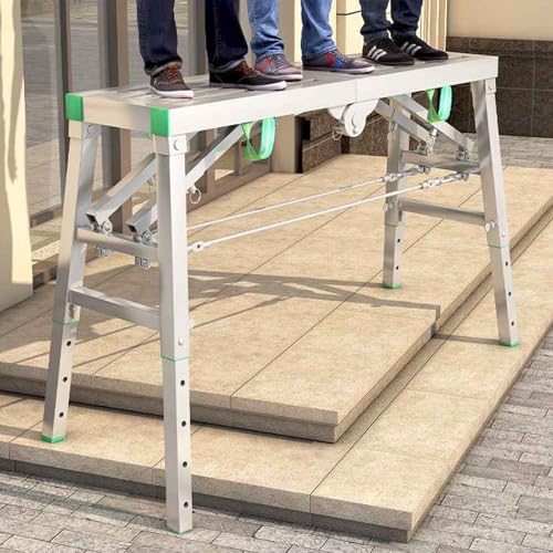 Arbeitsplattform Klappbar Höhenverstellbare 70-150cm, Aluminium Faltbare Arbeitsbühne, Transportable Falttisch Gerüst Für Haushalt Baustelle Lager Garage, 400kg Traglast (200x40cm) Arbeitsplattform Klappbar Höhenverstellbare 70-150cm, Aluminium Faltbare Arbeitsbühne, Transportable Falttisch Gerüst Für Haushalt Baustelle Lager Garage, 400kg Traglast (200x40cm)
