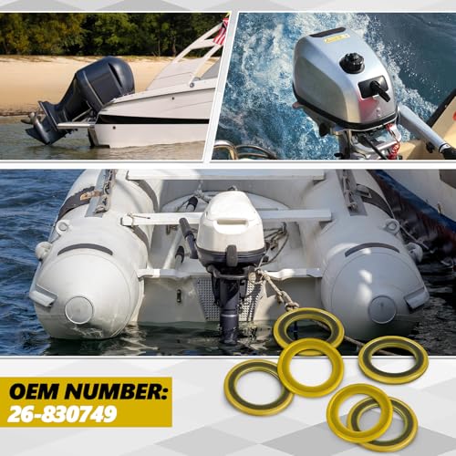 Image of 6PCS 26-830749 Gearcase Drain Plug Seal Washer Gasket, Lower Unit Grease Gaskets Drain Screw Gasket Gearbox Drain Plug Seal, Gearcase Lube Drain Washer for Gear Oil Pump