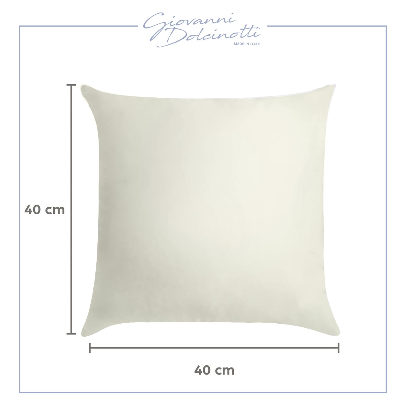 Giovanni Dolcinotti | Lot de 2 taies d'oreiller pour canapé 40 x 40 cm – Housses de Coussin décoratives – 100% Coton – Housses avec Fermeture éclair dissimulée – Crème – Modèle Atlanta