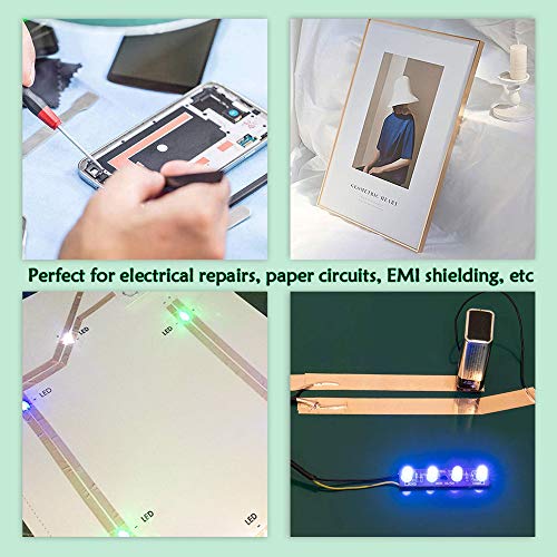 Koperfolie Tape met geleidende lijm, 2 Pack 1/4 Inch Koperen Slak Tape Dual Geleidende Tape, Koperen Strip voor Gebrandschilderd Glas, EMI Afscherming, Slug Repellent, Solderen, Ambachten, Elektrische Reparaties - Afbeelding 6