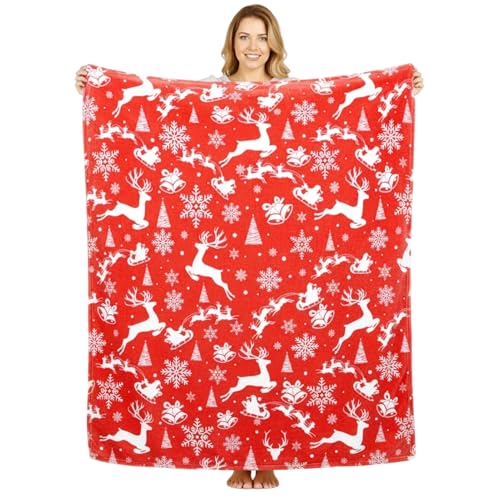 SERTAS Weihnachtsdecke Kuscheldecke Weihnachten Flauschig Weihnachts...