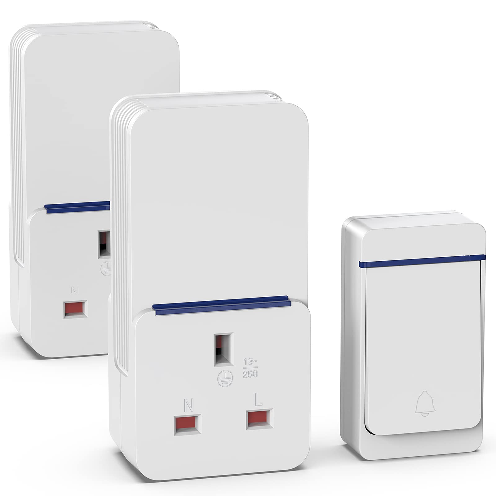 Multi-Function Door Bells, 1000ft Range Wireless Doorbell, IP55 Waterproof Wireless Plug in Doorbell with 2 Receivers, 38 Chimes, 5-Level Volume & LED Light