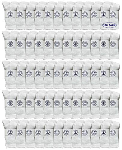 120 Pairs Of Yacht & Smith Wholesale Kids Crew Socks, Childrens Cotton Casual Crew Socks Size 6-8