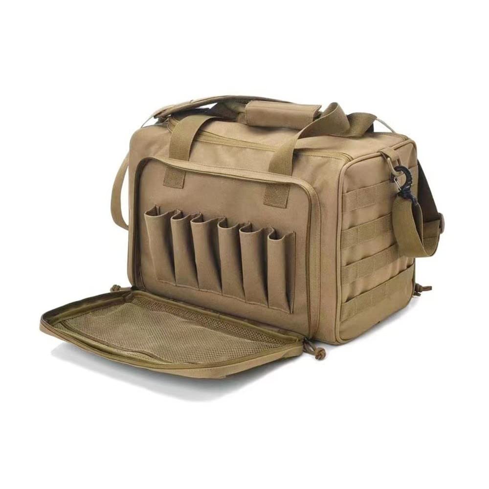DONGKER Taktisch Waffentasche, Wasserdicht Pistol Range Bag, Große Pistole Einsatztasche Shooting Reisetasche fürJagd Schießstand Sport