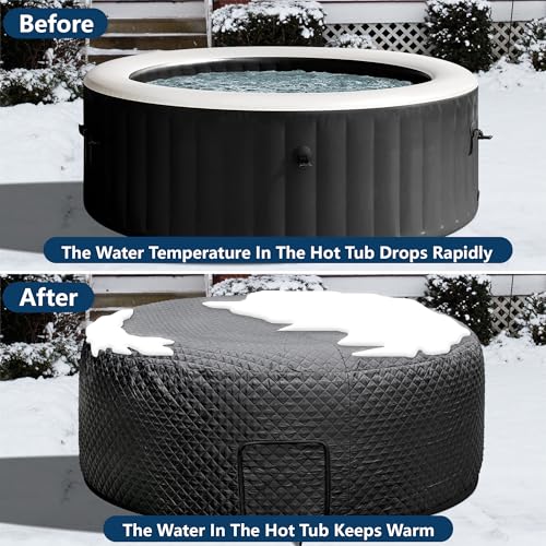 Tlswshsy 82'' x 27'' Insulated Inflatable Hot Tub Thermal Cover, Energy Efficient Hot Tub Cover with Zipper Door, Inflatable Hot Tubs Full Coverage for Keeping Warm Extra Insulation and Dustproof by Tlswshsy - Image 5