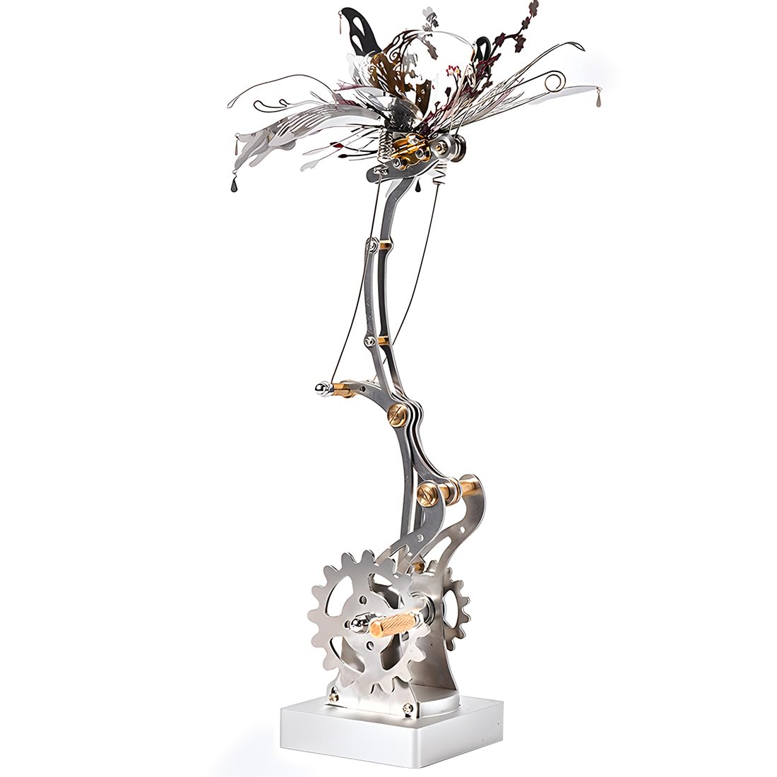 Goekhyrani 3D Puzzles for Adults - Butterfly Puzzle Mechanical Model Kit - 3D Metal Mechanical Butterfly Adult Automaton - Kinetic Sculpture Models for Adults to Build Butterfly Kit DIY Miniature Kit