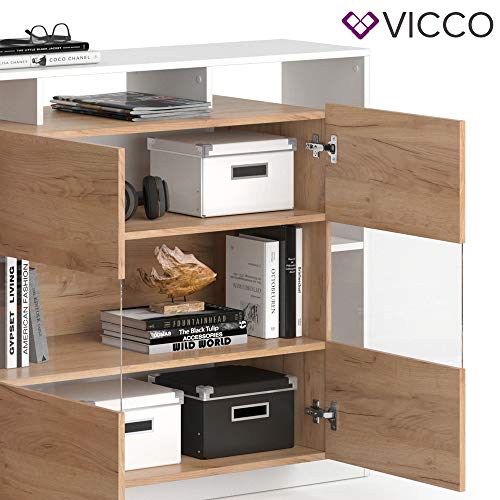 Vicco Woonwand Linnea, aanbouwwand, sideboard, lowboard, wandplank, woonkamer, kast (Sideboard) - Image 7