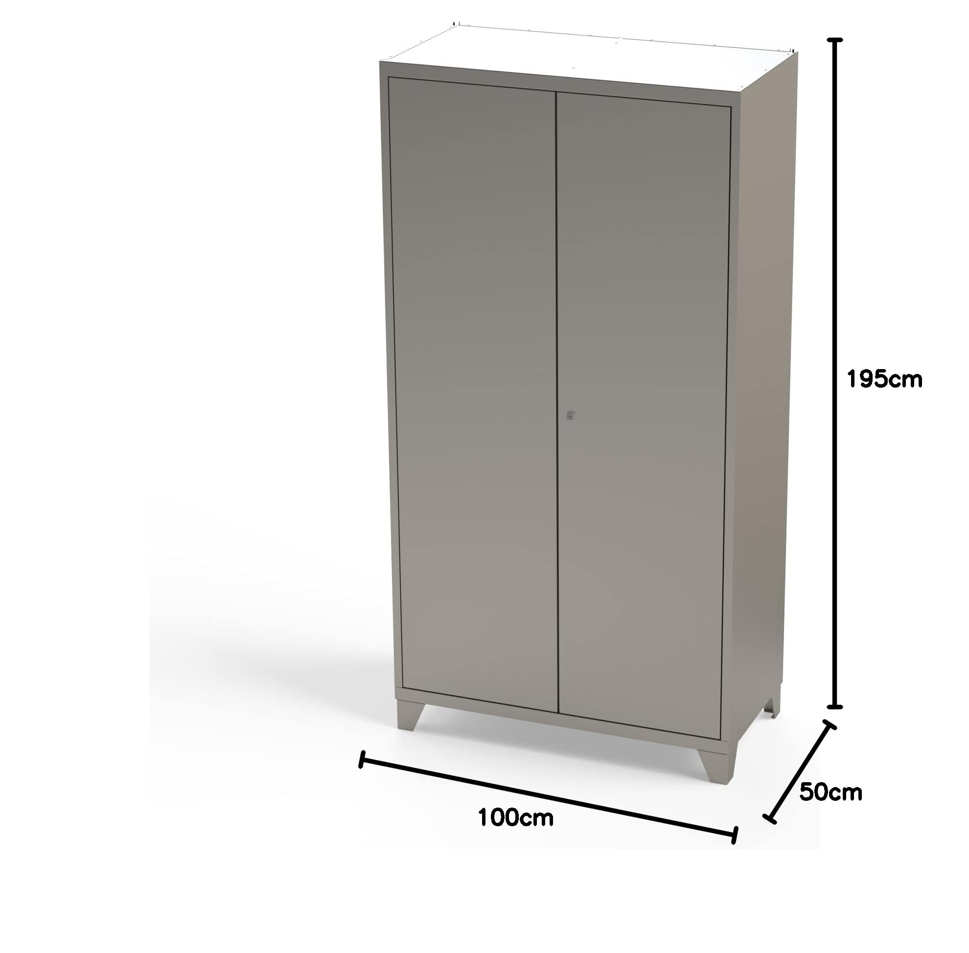 Schrank & Stuhl Edelstahlschrank | Aufbewahrungsschrank | Reinraumschrank für Hygienebereiche und Außenbereiche geeignet 195x100x50