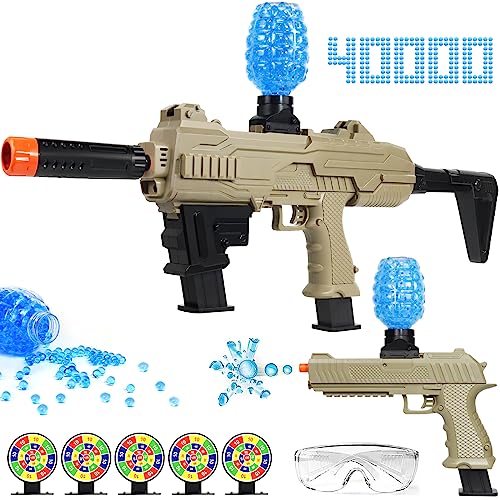 Izokee Combination Electric Gel Ball Blaster Gun, 4 Modes Automatic Splatter Ball Gun With 40000+ Water Beads, For Outdoor Activities - Shooting Team Game, Gifts For Boys Girls Birthday Christmas #TOP6