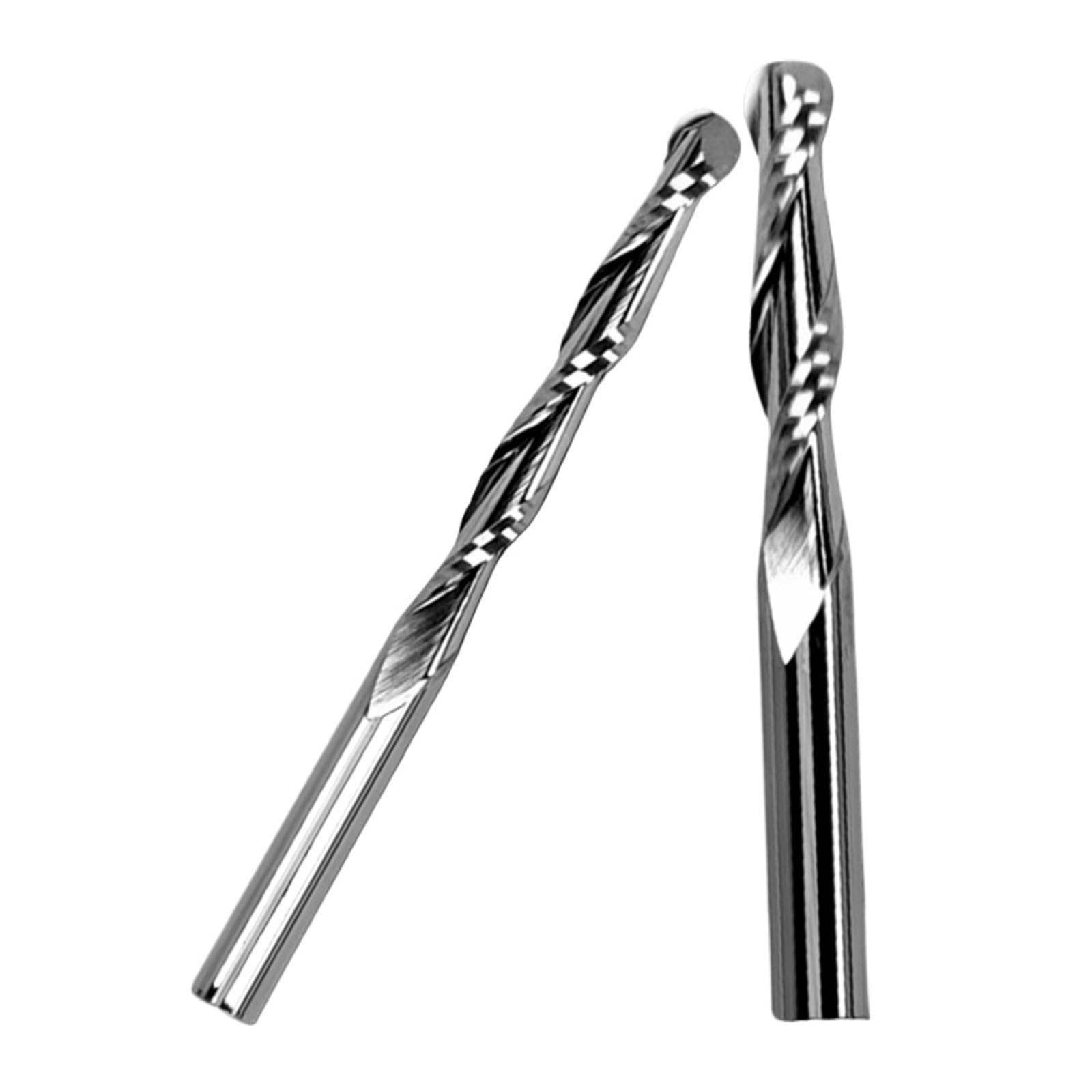 Fraises à bout sphérique, 2 pièces, tige de 5 mm, fraises CNC hélicoïdales, diamètre de 5 mm, longueur de coupe de 12 à 32 mm, 2 cannelures en carbure monobloc(5 * 5 * 22)