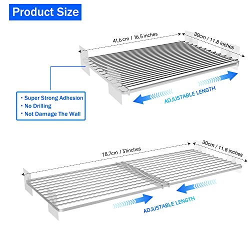 Locvcda Closet Shelves Expandable Closet Organizers And Storage Shelves Expandable Closet Shelf Dividers Ajustable Wall Mounted Tension Shelf For Closet Cabinet Locker Bathroom #TOP2