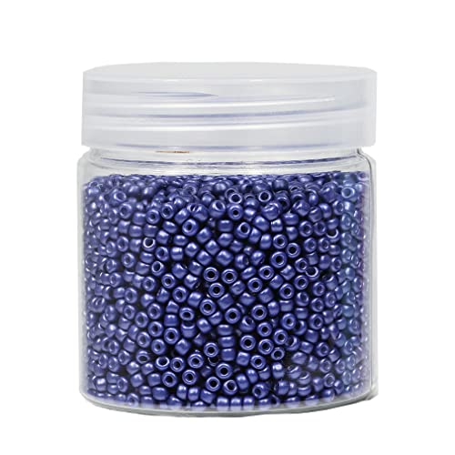 BALABEAD 3mm Seed Beads Matte Navy Blue Color About 4000pcs /110grams in Box 8/0 Glass Craft Seed Beads for Jewelry Making (Matte Navy Blue)