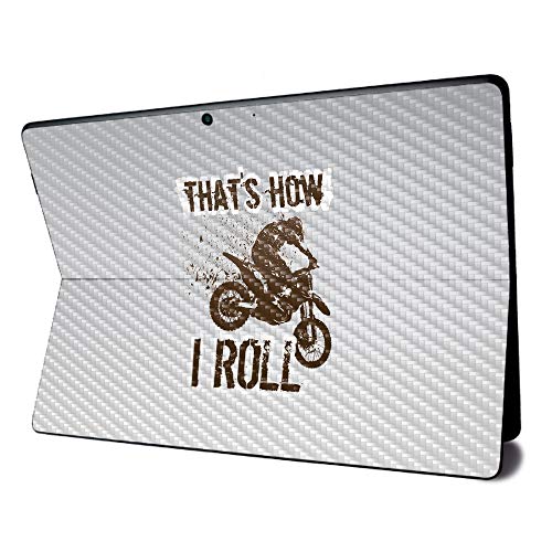 Image of MightySkins Carbon Fiber Skin for Microsoft Surface Pro X - Motocross | Textured Carbon Fiber Finish | Easy to Apply, Remove, and Change Styles | Made in The USA