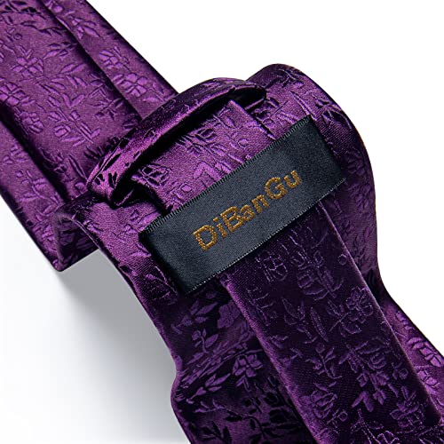 Image of DiBanGu Mens Paisley Tie Set Silk Woven Jacquard Necktie and Pocket Square Cufflinks Gift Set for Wedding Bussiness