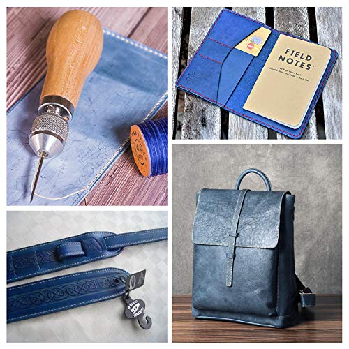 Leather Sewing Kits SIMPZIA Leather Stitching Tools, Leather Tools and Supplies with Hand Stitcher Sewing Awl Kit, Adjustable Stitching Groover, Prong Punch for Leather Craft