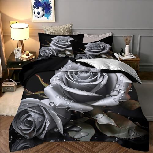 Crâne Gothique Parure de Lit Imprimé 3D Housse de Couette Microfibre King 220x240
