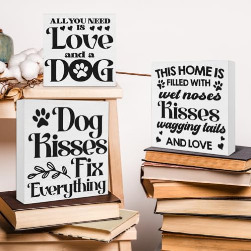 3-Pcs-Dogs-Wood-Signs-Decor-Dog-Lover-Wood-Block-Signs-Farmhouse-Dog-Themed-Wooden-Box-Signs-Decorations-for-Home-Tiered-Tray-Desk-Table-Shelf 3 Pcs Dogs Wood Signs Decor Dog Lover Wood Block Signs Farmhouse Dog Themed Wooden Box Signs Decorations for Home Tiered Tray Desk Table Shelf