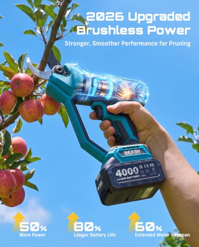 Image of SEESII Electric Pruning Shears Upgraded, 1.6 inch Cordless Brushless Pruner