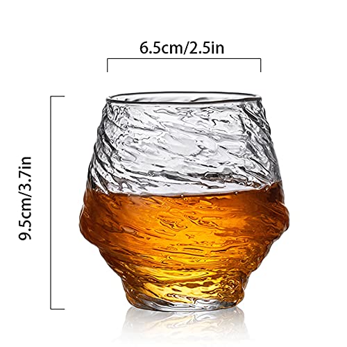 Set de 2 vasos de vidrio con patrón glaciar 12.5oz miniatura 2