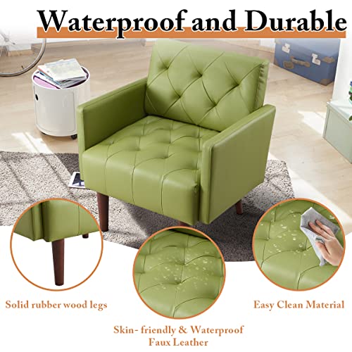 Sillón moderno piel sintética verde menta miniatura 4