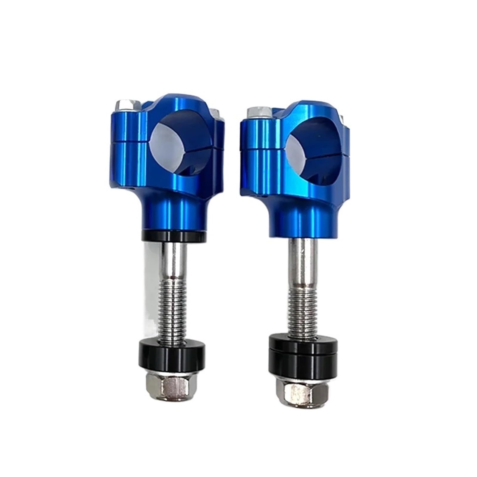 RVIFY Motorcycle Handlebar Clamp CNC Aluminum Alloy Bar Clamps 1 1/8" 28mm HandleBar Riser Motorcycle Bar Clamps(12mm Blue)