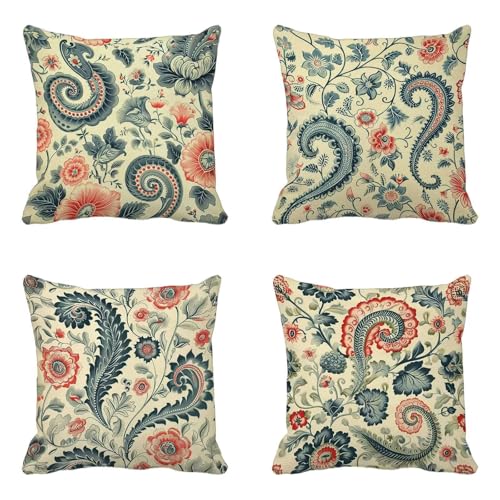 クッションカバー 北欧 クッションカバー 70x70cm 4枚組, 柔 Cushion Cover 花 Cushion Cover おしゃれ 洗濯機丸洗い 隠れるファスナー ソファ用 家庭装飾 洋室 車用 装飾枕 雰囲気 部屋飾りギフト -yxy2504K