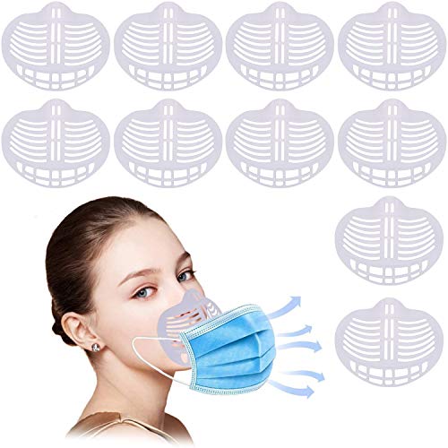 10 Pcs 3D Soporte para máscara cómodo soporte de silicona lavable y reutilizable para crear más espacio para respirar máscara accesorios