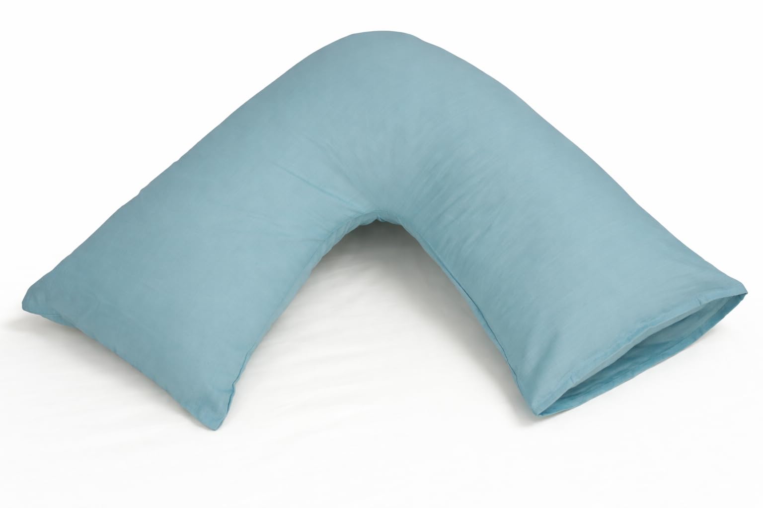 Orthopaedic V-pillow with Free pillowcase- Pregnancy Support V Shaped Triangle Pillow with polycotton pillowcase 74x34cm-Hollow Fibre V-pillow for for Neck,Maternity Pregnancy Support (Duck Egg Blue)