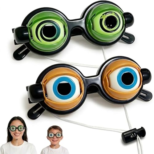 Plman Crazy Eyes Glasses Funny Prop Glasses Blinking Eye Glasses Party Photo Props for Show Crazy Eye Glasses Fit Novelty Gag Gifts for Adults
