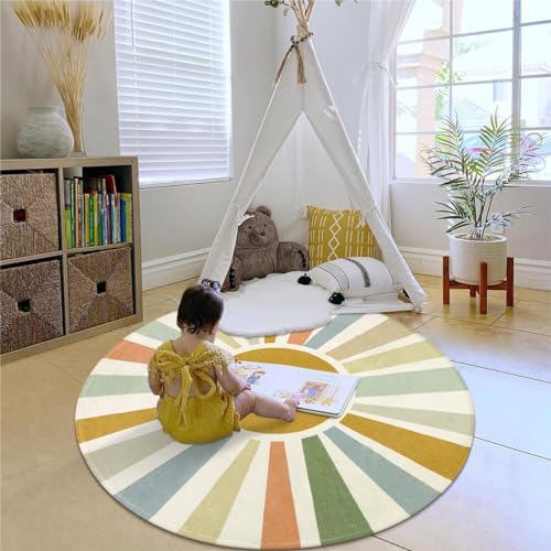 Staruia Boho Washable Rug 5 Ft Round Area Rug For Bedroom thumb #8