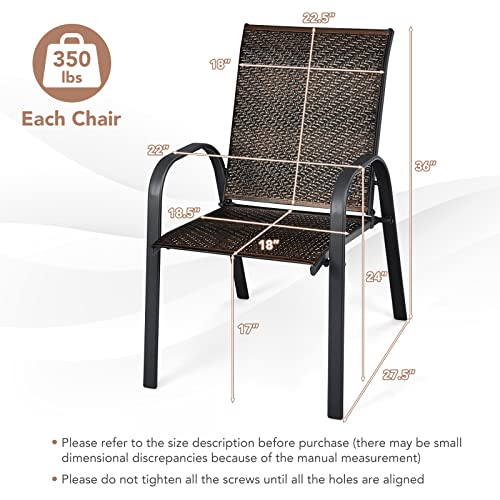 Tangkula-Set-of-6-Outdoor-PE-Wicker-Stackable-Chairs-Patio-Dining-Chairs-with-Sturdy-Steel-Frame-Outdoor-Arm-Chairs-for-Garden-Yard-Deck-and-Lawn-1-Mix-Brown 51q6sOnYdnL