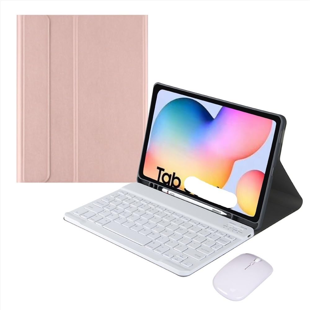 Teclado y funda Samsung Tab S10 Plus y S9 FE Plus oro rosa 7