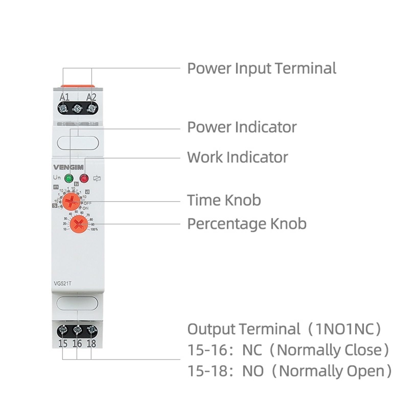Zeitrelais 12 V 24 V 220 V 230 V AC/DC Einschaltverzögerungs-Zeitrelais mit Zeit(AC 220V)