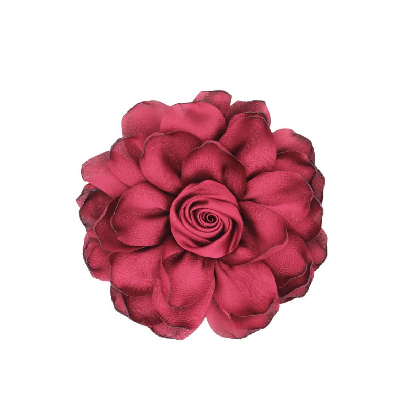Image of Rose Brooch and Pin for Women Elegant Delicate Flower Pin Shawl Clip Duck Beak Clip for Women's Dress Banquet Party Jewelry Gift