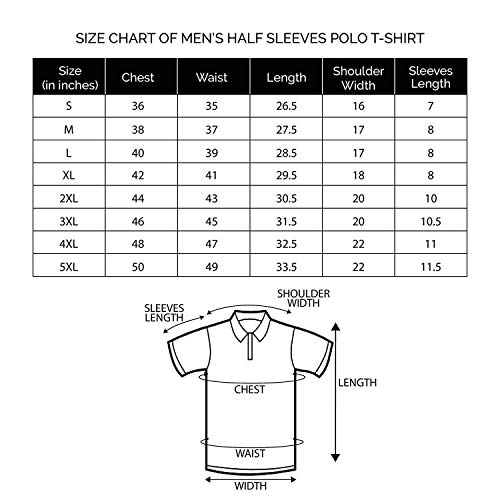 CHKOKKO Men's Polo Cotton Regular Fit Half Sleeves T-Shirt with Pocket