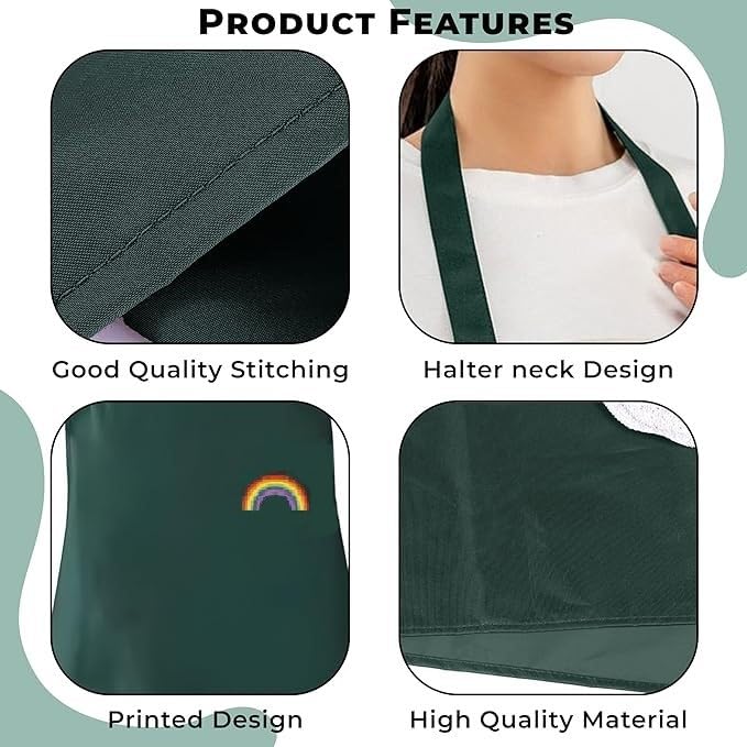 Image of Kraptick Kitchen Apron - Comfortable Cooking Waterproof Apron for Men and Women With Pocket and Side Coral Velvet for Wiping