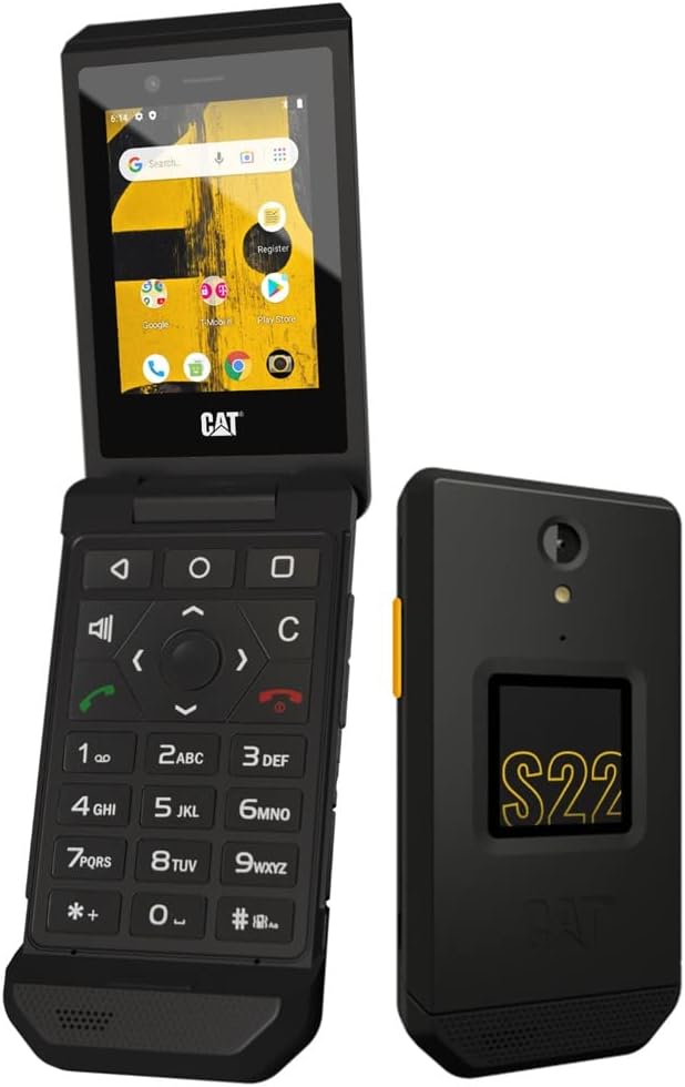 Cat S22 Flip (16GB) 2.8" Touchscreen, Android 11, IP68 Water Resistant, 4G LTE GSM (T-Mobile Unlocked for MetroPCS, Global) (Black) (Renewed)