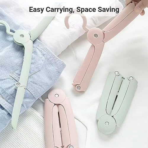 Miniatura 2 de Sazfli Juego De 4 Perchas Plegables De Viaje Con Bolsa De Almacenamiento Caja De Regalo Abs Aluminio, Diseño Antideslizante, Compactas Y Portátiles 2 Rosas 2 Verdes