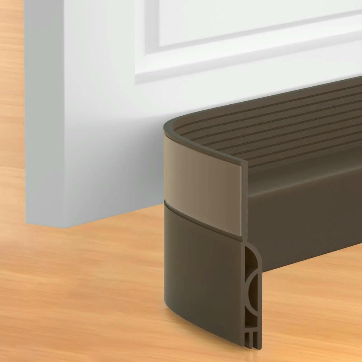 Yfshc 1M-Brown 1/2M Door Draft Stopper Sweep Under Door Gap Filler Seal Strip Soundproof Insulation Weather Stripping For Heating And Cooling