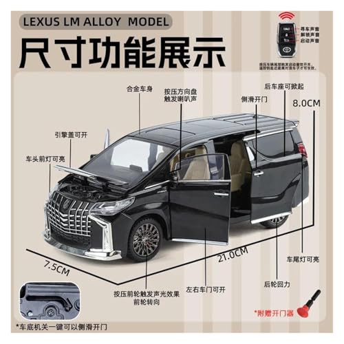 Modelo de Auto Toyota Alphard 1:24 con Control de Llave miniatura 3