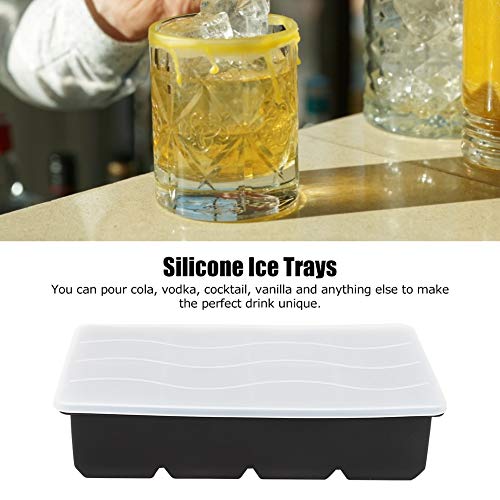 Fabricante de cubos de gelo, 8 grades de silicone, molde antiaderente para cubos de gelo, molde flex